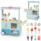 Colorful Wooden Ice Cream Truck Pretend Play Set for Toddlers with Vending Machine, Interactive Role-Playing Toy